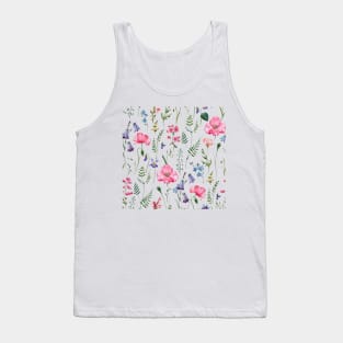 Watercolor Floral Clipart Burgundy Yellow Blush Pink Roses Peonies Tank Top